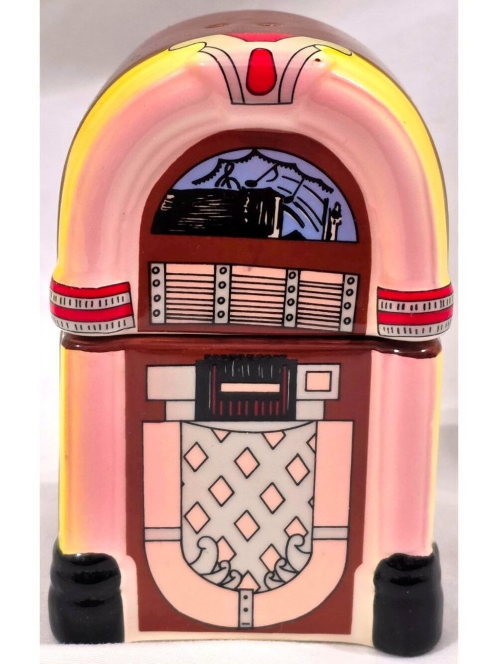 Sarsaparilla Five & Dime JUKEBOX SALT & PEPPER SHAKER Figure ceramic figural set